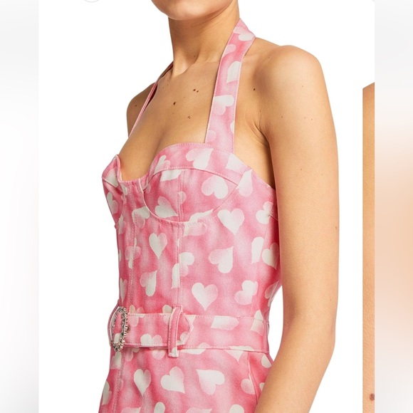 ALESSANDRA RICH Heart-print Halterneck Mini Dress - Picture 9 of 9